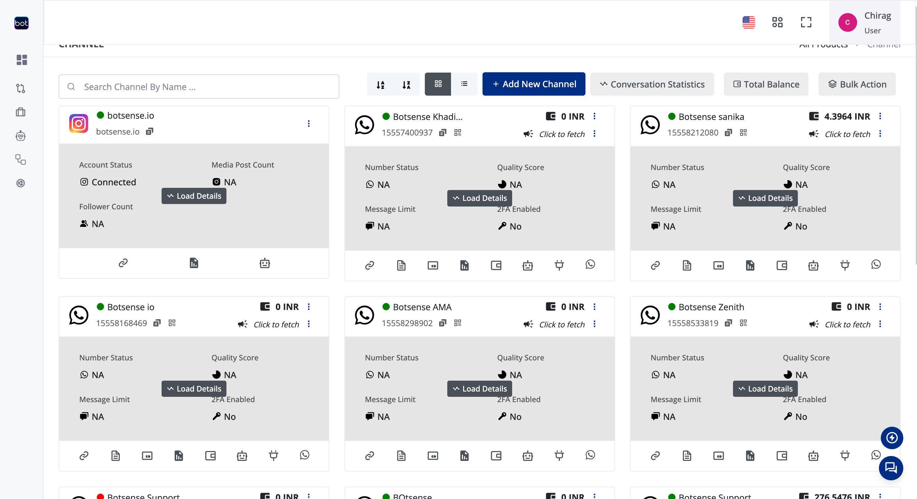 Botsense Click to WhatsApp Ads Dashboard
